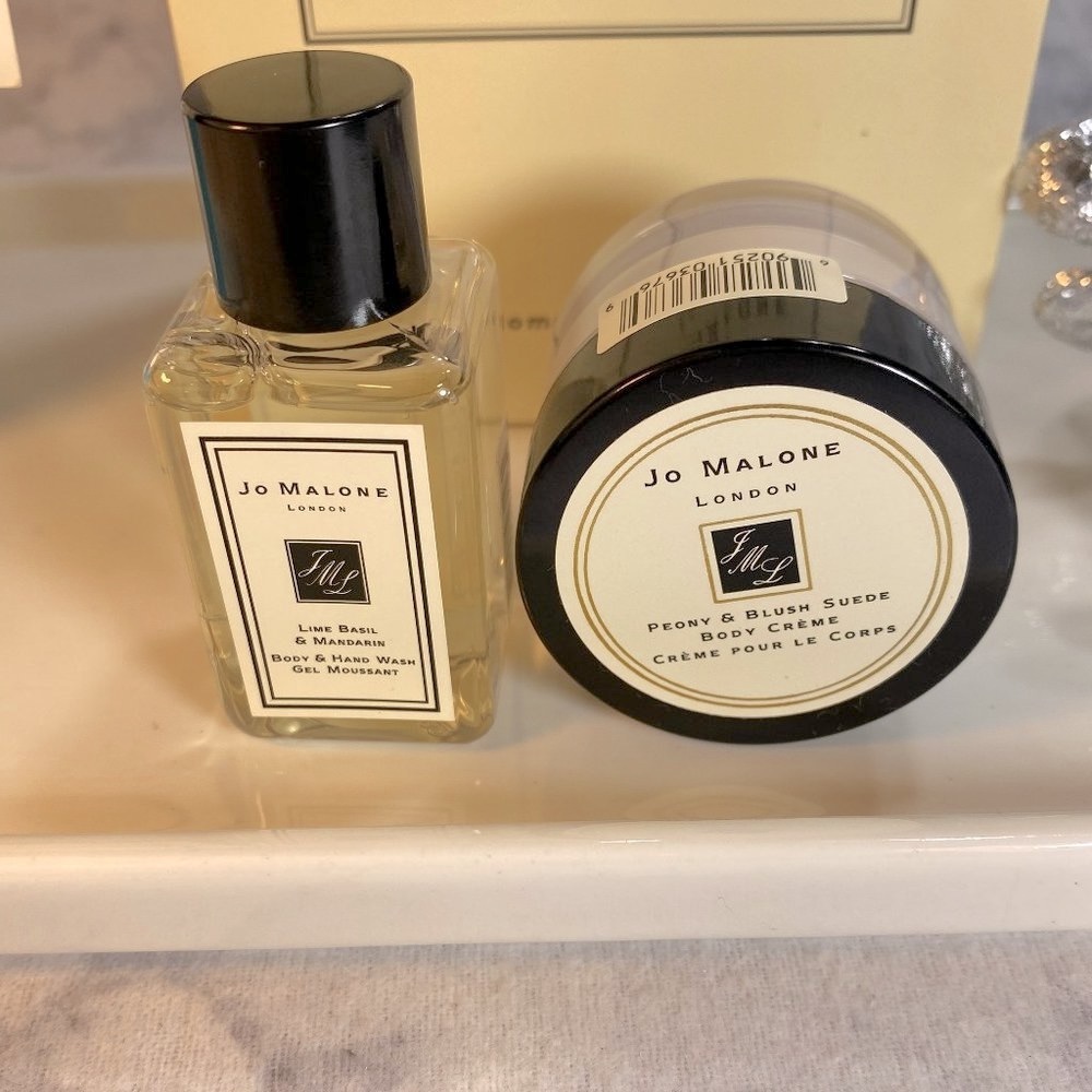 JO MALONE Set-Peony&Blush Suede Cream,Lime Basil Body Wash-15ml,15ml-2pc-NEW - Picture 10 of 16